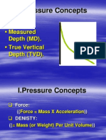 I.Pressure Concepts: Depth: Measured Depth (MD) - True Vertical Depth (TVD)