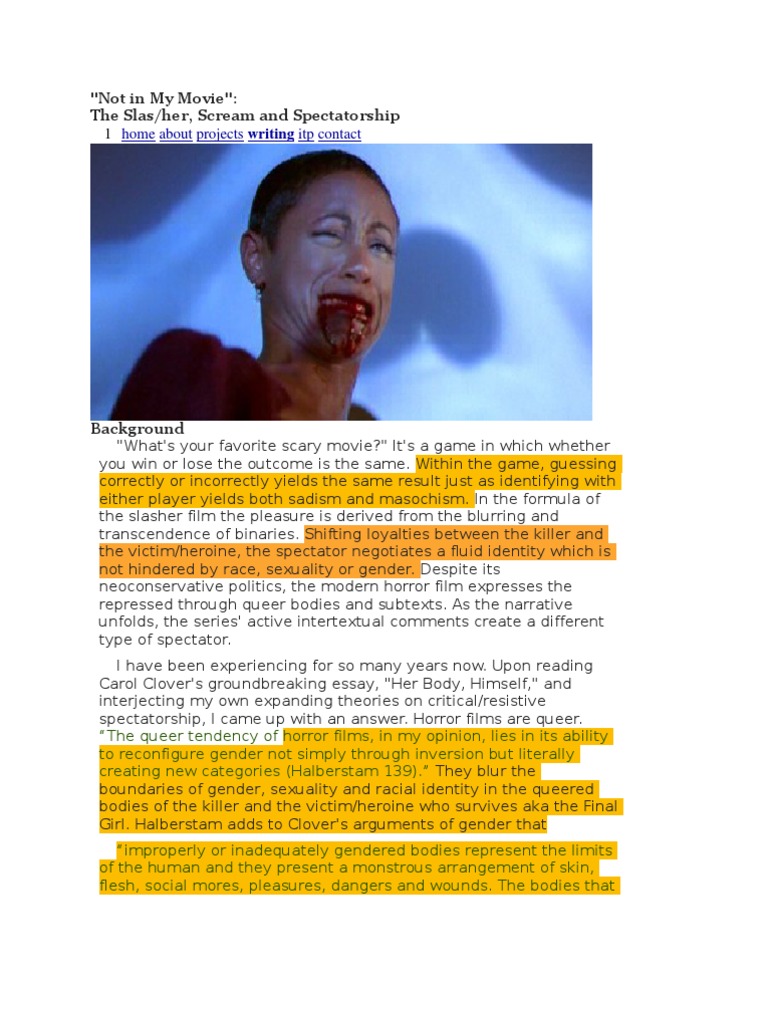 Scream Notes | PDF | Horror Films