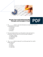 Practice Test in Let Professional Education-principles and Strategies in Teaching