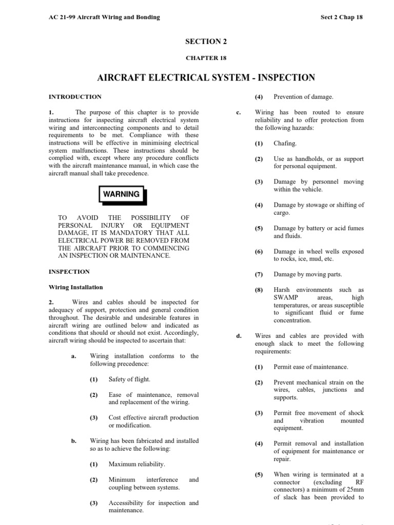 Aircraft Electrical Wiring Inspection Guide | PDF | Electrical ...