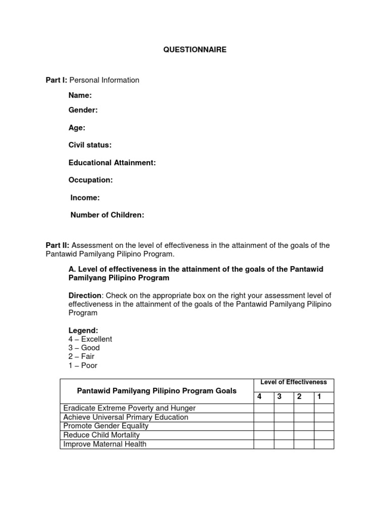 Questionnaire about poverty in the philippines image