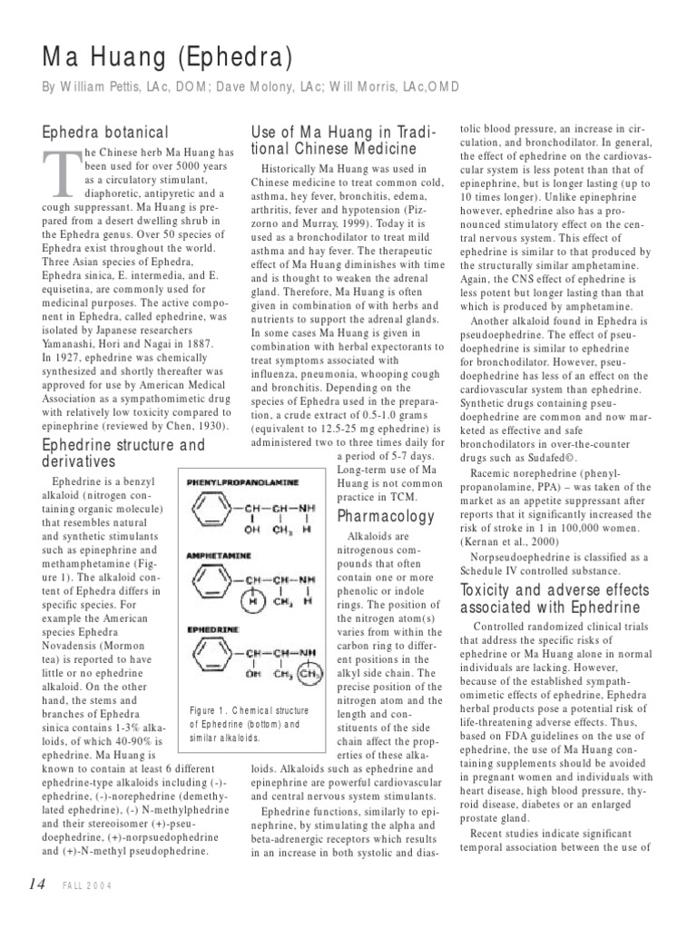 V31P14Ma Huang (Ephedra) Dietary Supplements Food And Drug