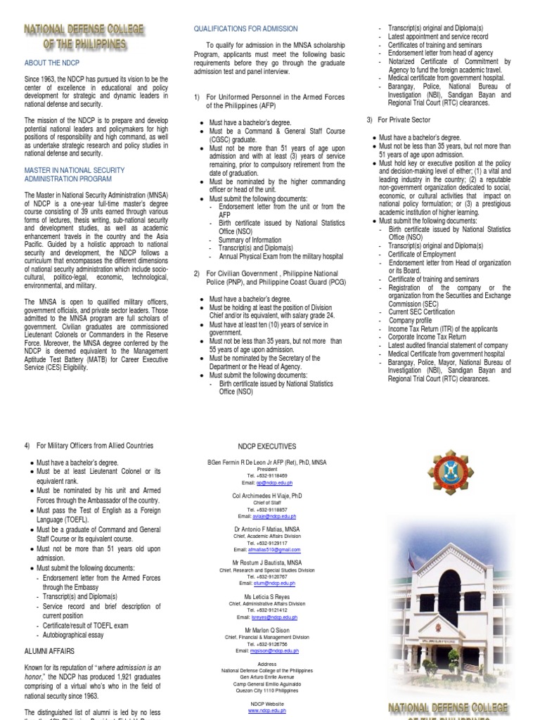MNSA Program at National Defense College | PDF