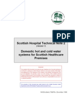 SHTN 2: Guidance on domestic water systems in Scottish hospitals