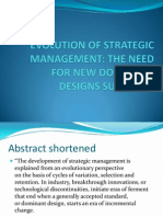 Evolution of Strategic Management - The Need For New Dominant Designs Summary