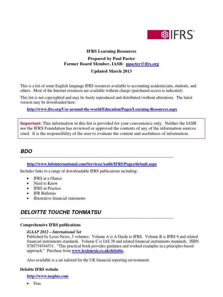 IFRS | PDF | International Financial Reporting Standards | Financial ...