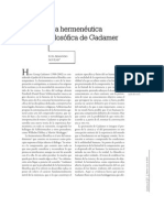 Gadamer y La Hermeneutica- De INTERNET