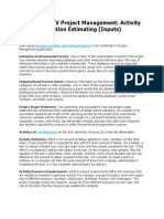 Certificate IV Project Management - Activity Duration Estimating (Inputs)