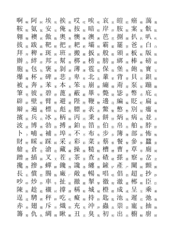 3500个常用汉字简繁对照表| PDF