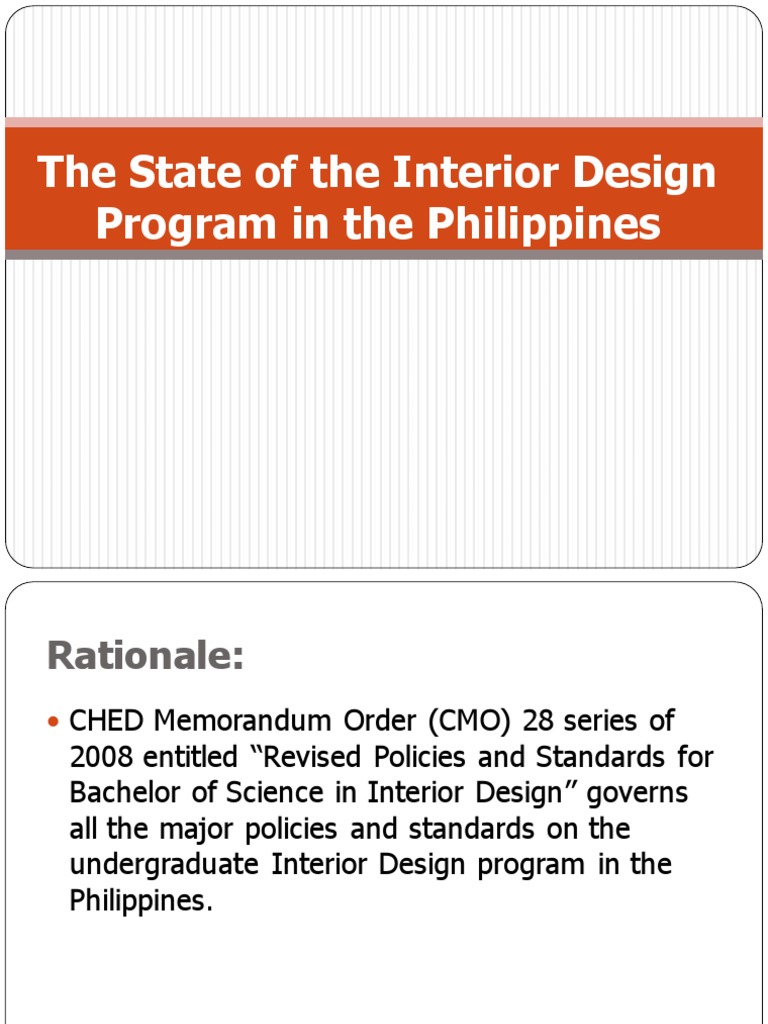 The State Of The Interior Design Program In The Philippines