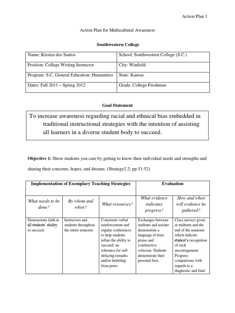 Action Plan Portfolio | PDF | Teachers | Curriculum