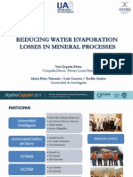 Reducing water evaporation losses in mineral processes