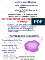 Thermodynamics Review of Energy Transfer and Systems