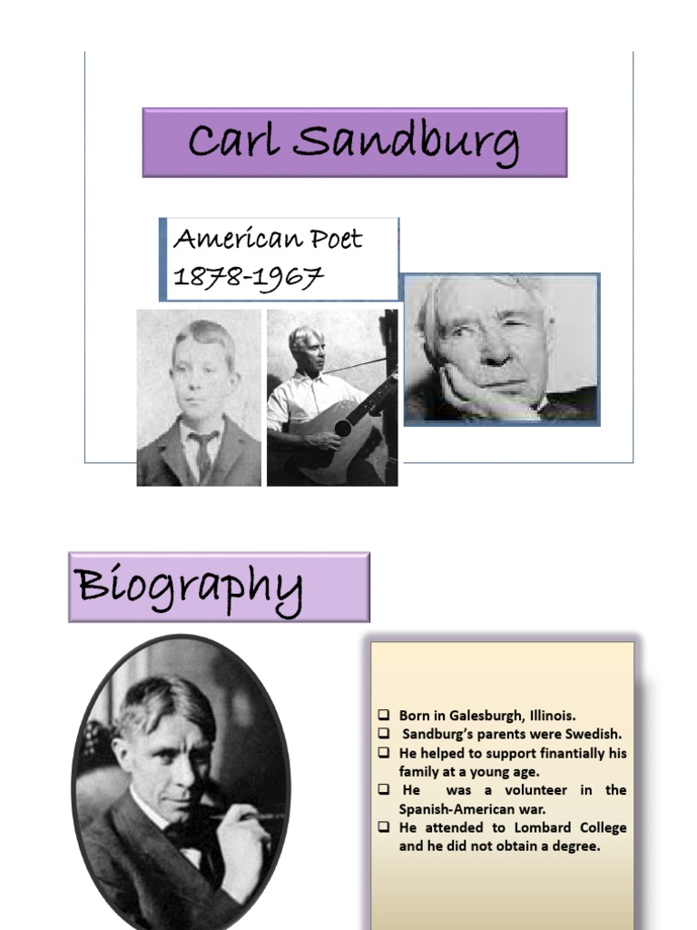 Carl Sandburg: American Poet Biography | PDF