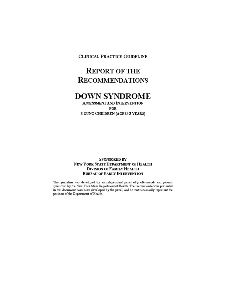 AAP DOWN SYNDROME GUIDELINES CHECKLIST intelligence overview