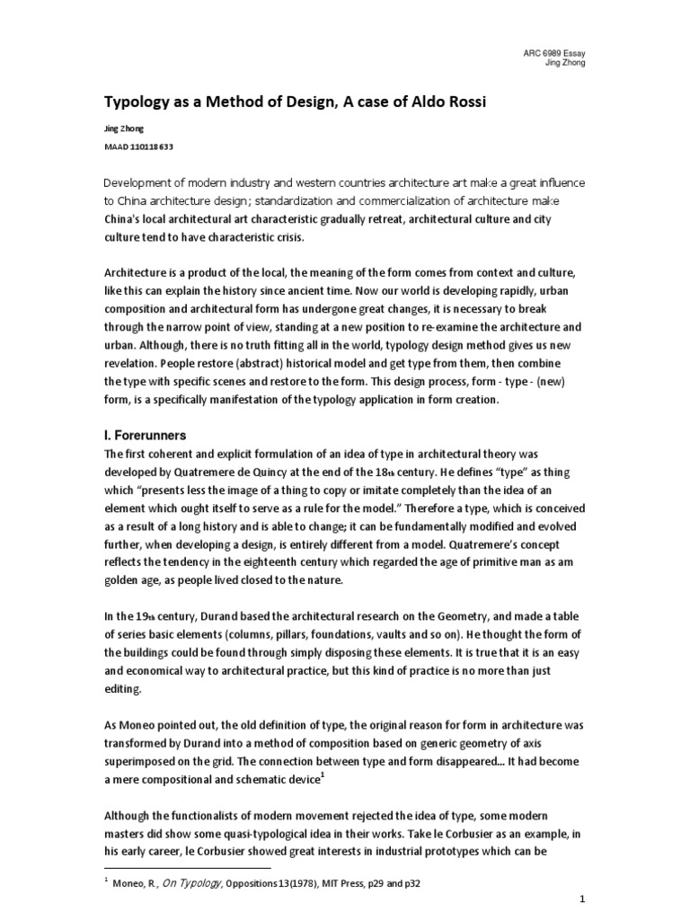 Typology As A Method of Design JingZhong PDF Carl Jung