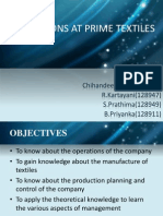 Operations at Prime Textiles