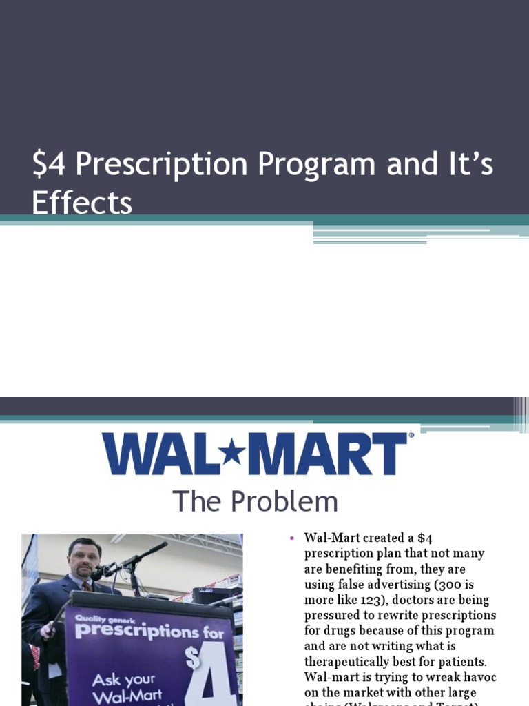 $4 Prescription Program and It's Effects | PDF