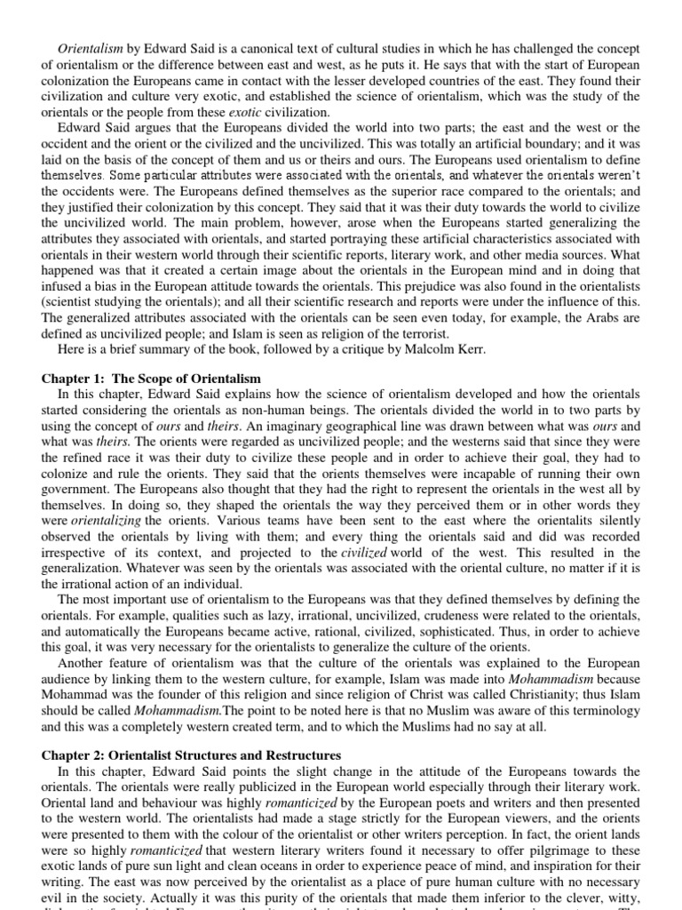 Orientalism Said Orientalism (Book) Orientalism