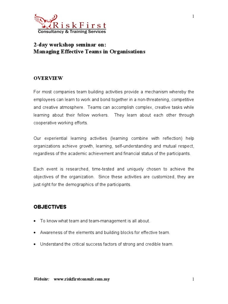 Managing Effective Teams in Organisations | PDF | Team Building ...