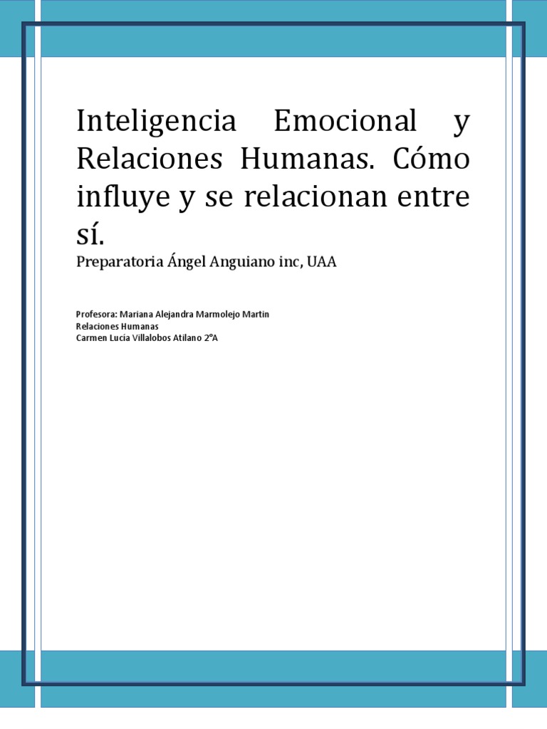 Reflexión sobre emociones y relaciones | PDF | Inteligencia emocional ...
