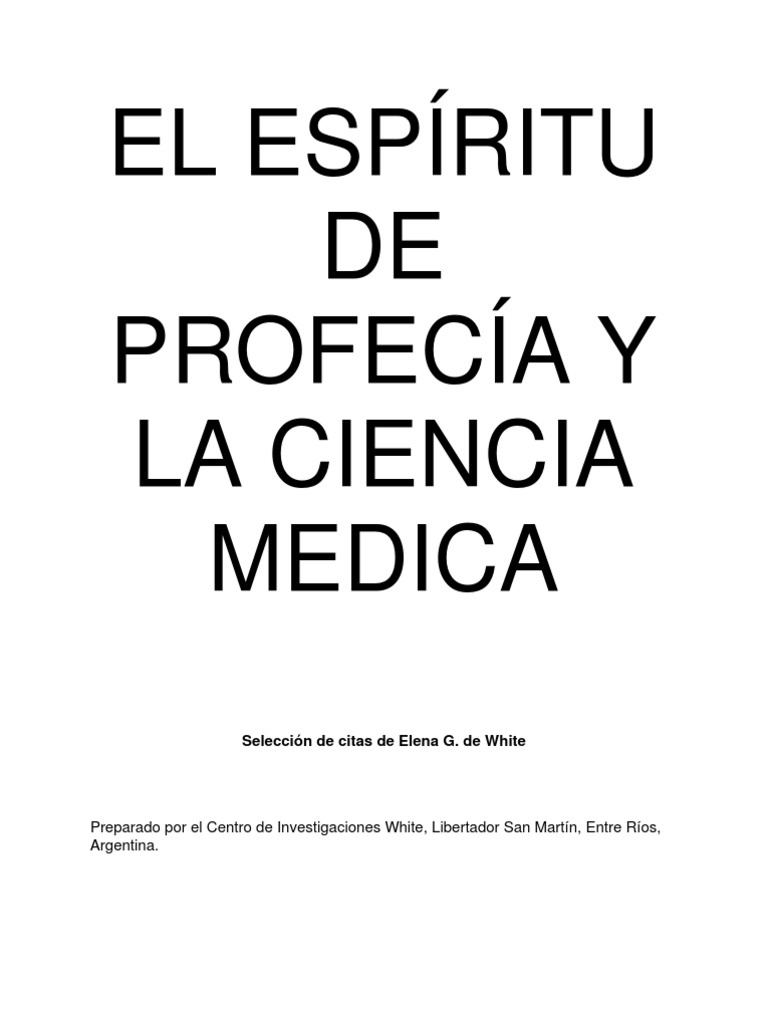 El Espiritu de Profecia y La Ciencia Medica PDF Hipnosis