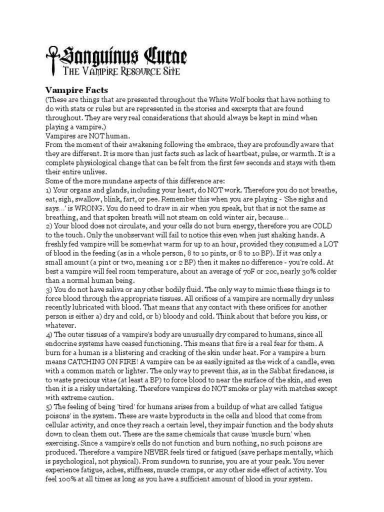 Vampire Facts | PDF | Breathing | Odor