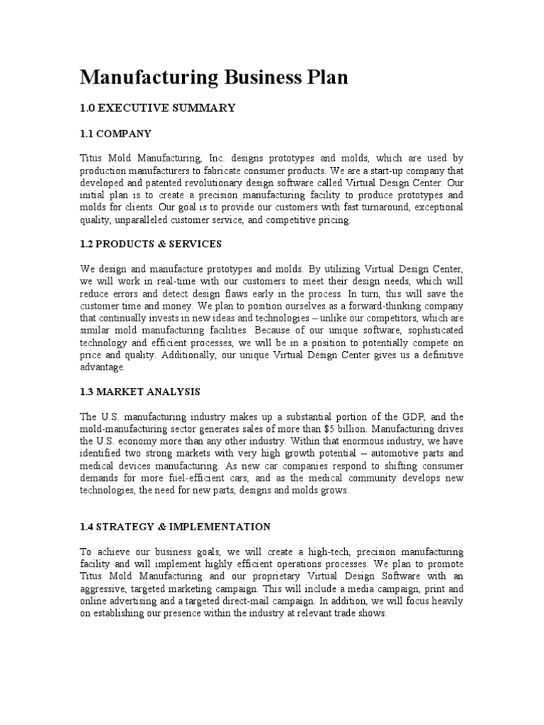 Business Plan Board Of Directors Sales