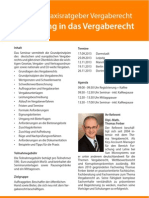 Seminar Praxisratgeber Vergaberecht - Einführung in Das Vergaberecht