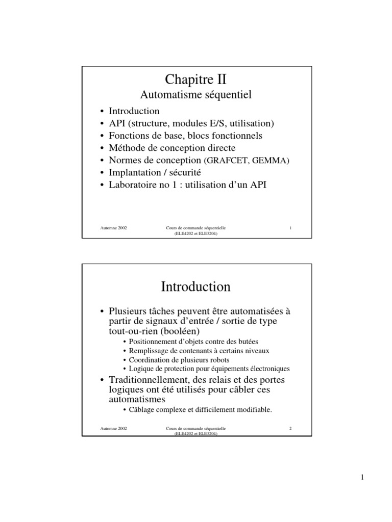 Introduction aux Automates Programmables | PDF | Automate programmable ...