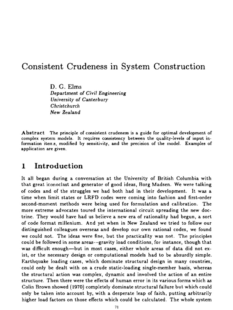 Consistent Crudeness in System Construction PREVIEW (D. G. Elms 1992 ...