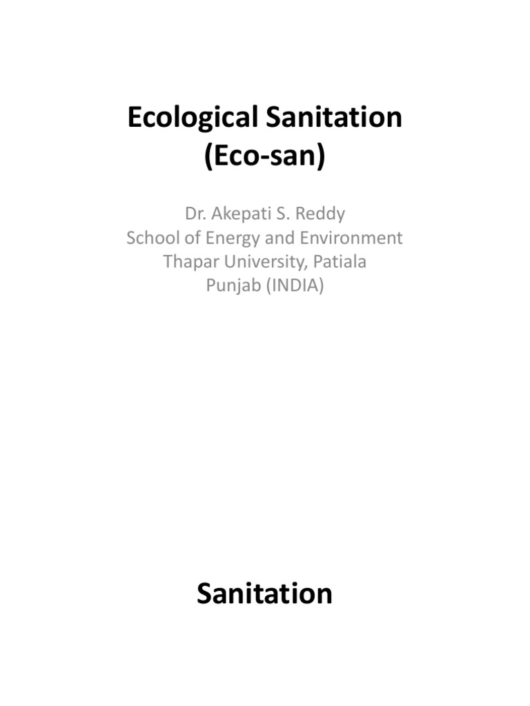 Ecological sanitation (eco-san) | Sanitation | Toilet