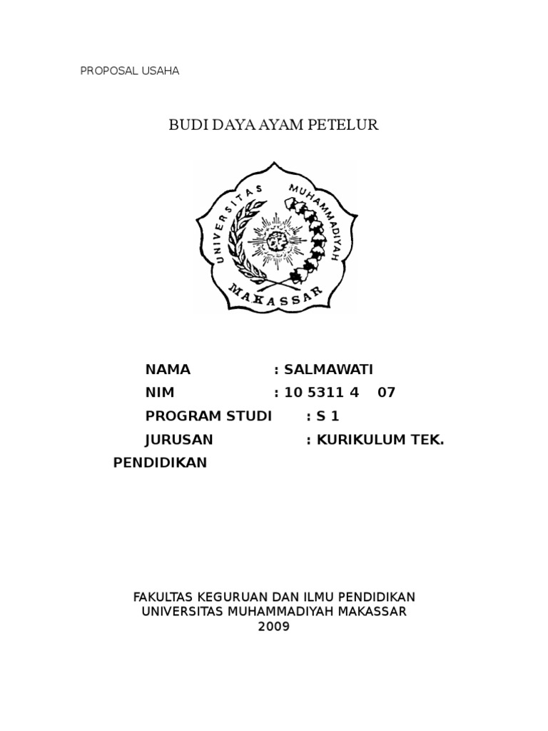 PROPOSAL USAHAAYAM PETELUR