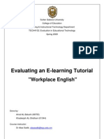 Evaluating E-Learning Tutorial