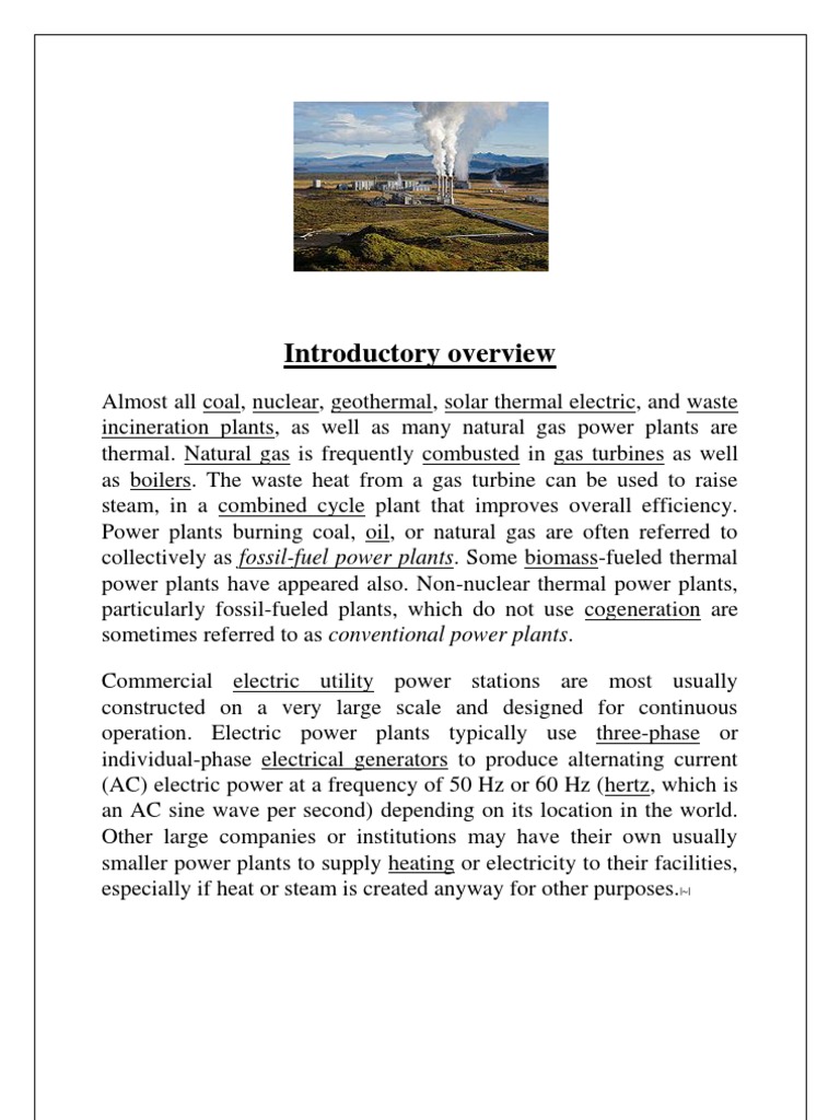 Overview of Thermal Power Plants | PDF | Turbine | Power Station