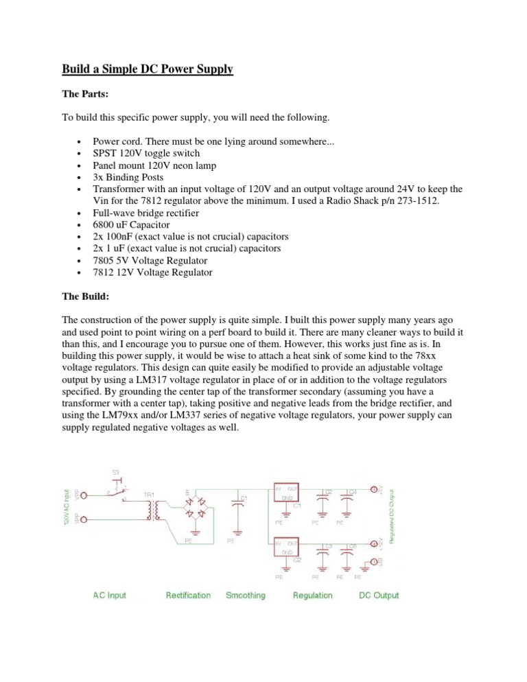 Simple DC Power Supply Build Guide | PDF | Science & Mathematics ...