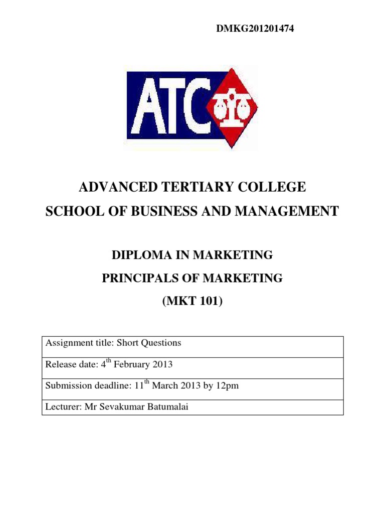 Utar principle of marketing assignment 04 picture