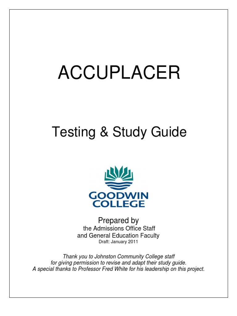 Free Printable Accuplacer Study Guide Printable Templates