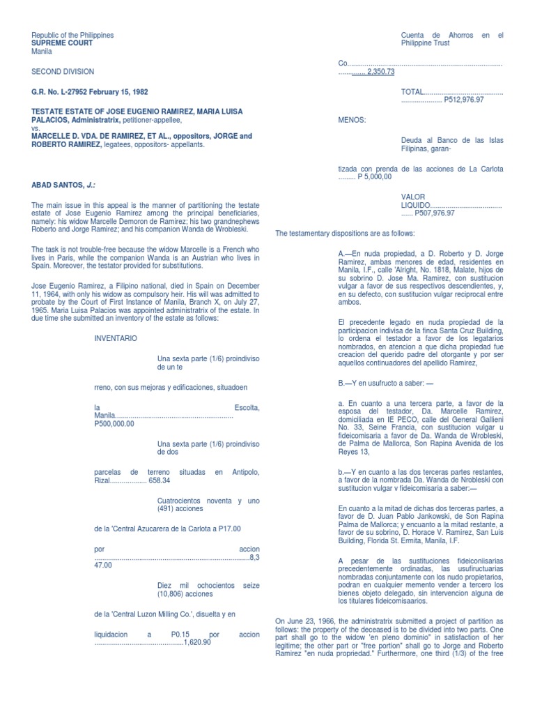 Succession Cases Will And Testament Inheritance