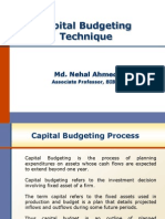Capital Budgeting Technique: Md. Nehal Ahmed