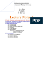 Lecture Notes 1: 1. Basic Elements and Components in Electric Citcuits