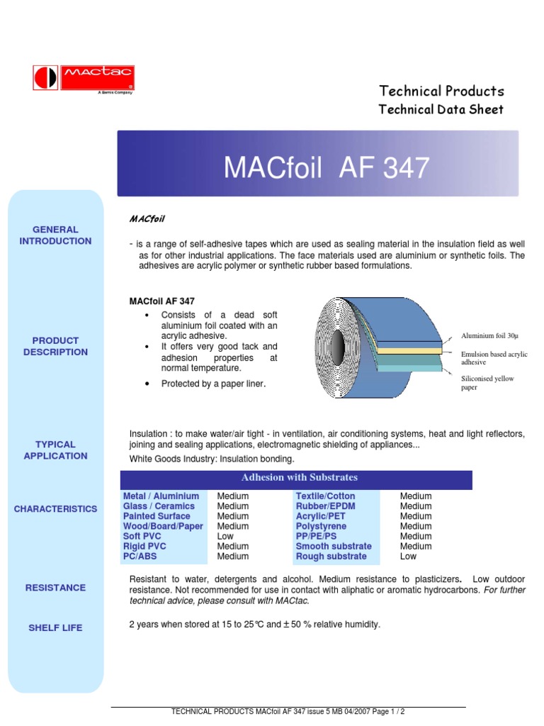 Aluminium Foil Af347 | PDF