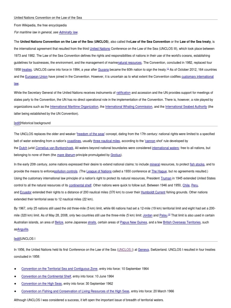 Admiralty Law For Maritime Law in General, See PDF United Nations Convention On The Law Of