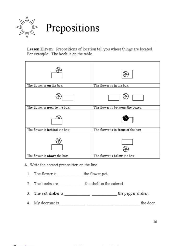 Prepositions of Location Explained | PDF