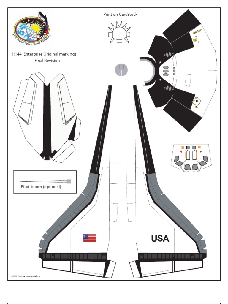Enterprise Axm Paper Models PDF Spacecraft Space Shuttle Program