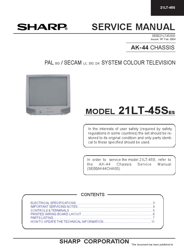 11AK44 Service Manual | Electrical Engineering | Electronics
