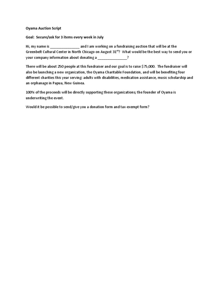 Fundraising Auction Donation Request | PDF | Social Science | Lifestyle
