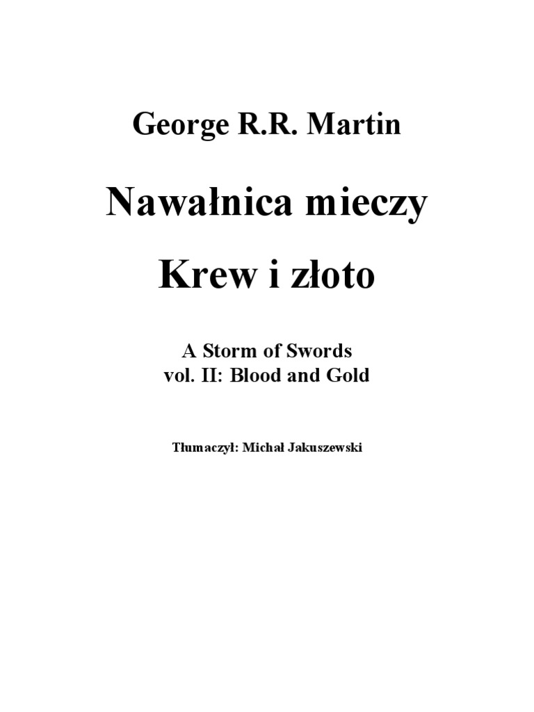 Martin 03 Nawałnica Mieczy Cz2 Krew I Złoto