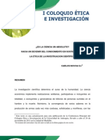 i Coloquio Etica e Investigacion