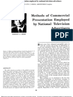 Methods of Commercial Presentation Employed by National Television Advertisers